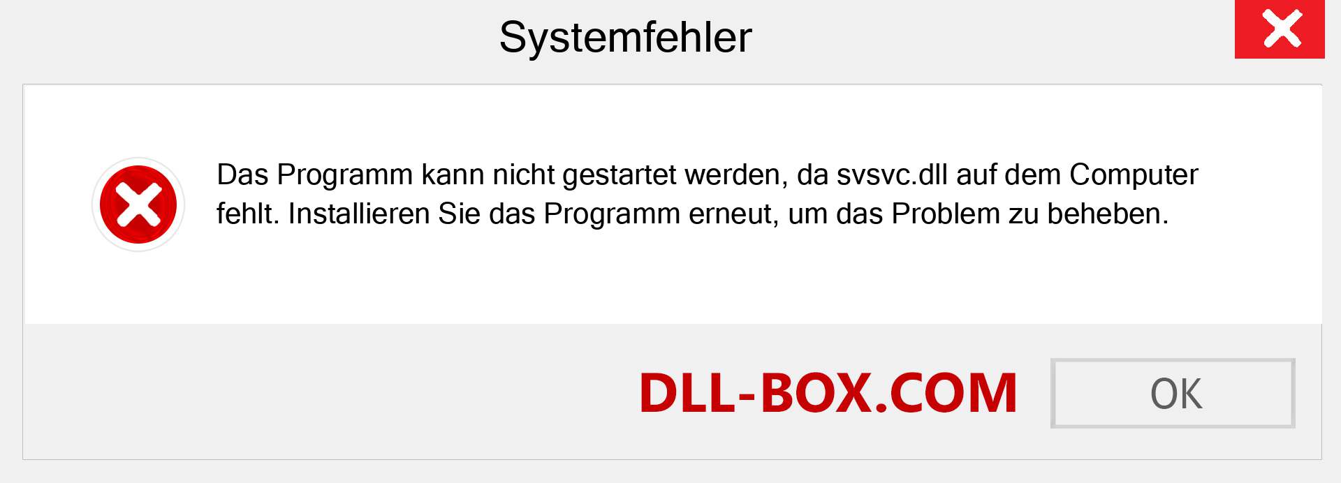 svsvc.dll-Datei fehlt?. Download für Windows 7, 8, 10 - Fix svsvc dll Missing Error unter Windows, Fotos, Bildern